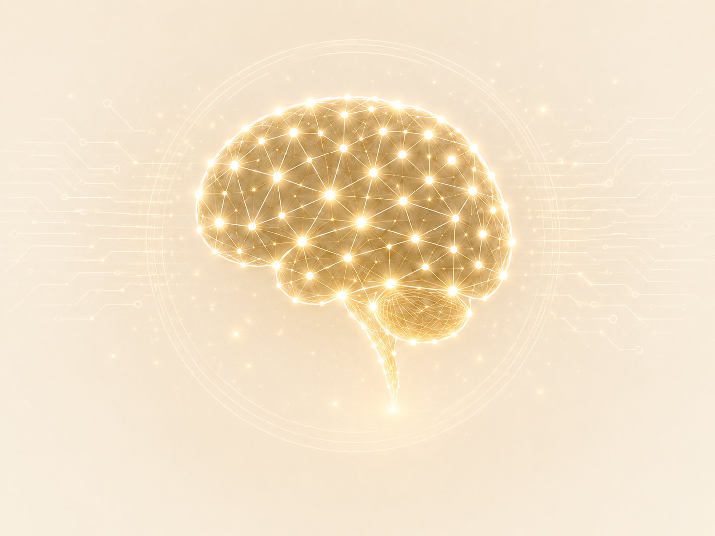 ネットワーク状に光るAIの脳のイメージ
